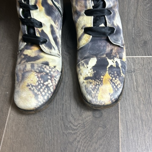 Roberto Ronaldi Leather Camo Print Lace Up combat military style boots Size 6.5 - Picture 9 of 16